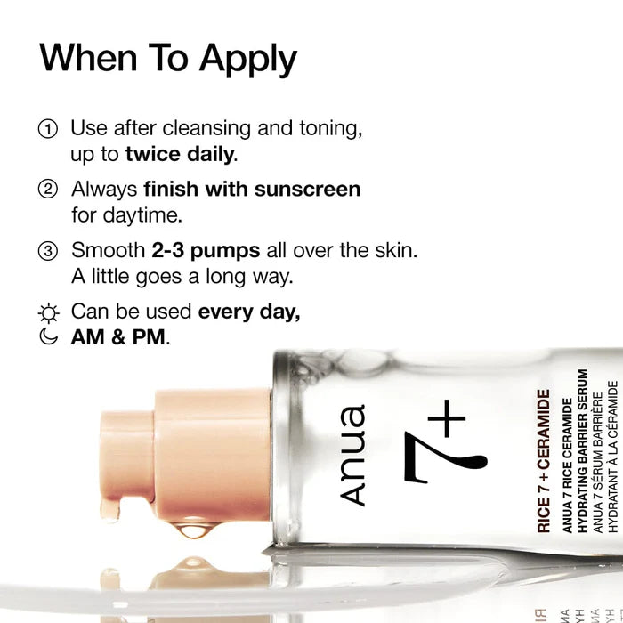 Anua Rice Ceramide 7 Hydrating Barrier Serum